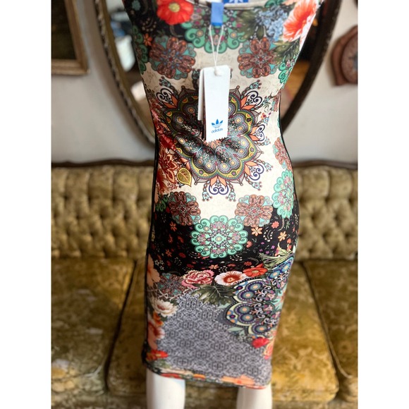 NWT Adidas Original X Farm Jardim Bodycon sleeveless dress Size S/M - Picture 8 of 11